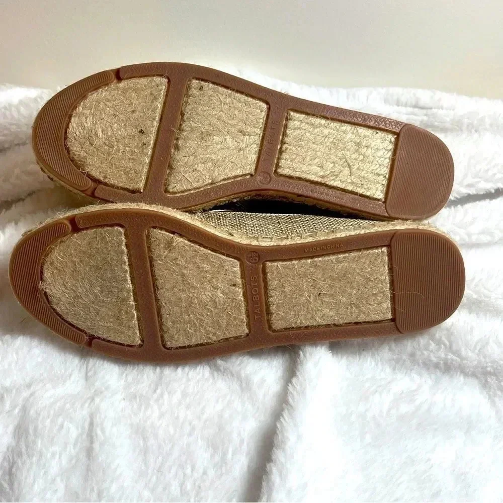 Talbots Izzy Espadrille Flats - Linen - Size 6.5M